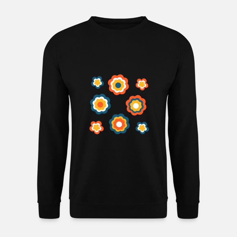 70s Flower Pattern - Unisex Sweatshirt - black