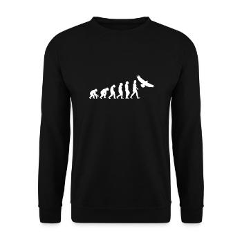 Adler weiß Evolution Tiere Greifvogel Vogel - Unisex Pullover - Schwarz - Vorne - Alina (178cm) & Michal (187cm)