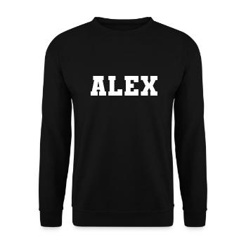 Name - Alex - Unisex Pullover - Schwarz - Vorne - Alina (178cm) & Michal (187cm)