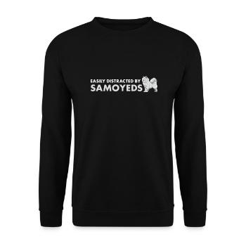 Facilement distrait par le Samoyède - Sweat-shirt Unisexe - noir - Devant - Alina (178cm) & Michal (187cm)