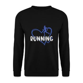 Sport Heart Running - Unisex Sweatshirt - black - Front - Alina (178cm) & Michal (187cm)