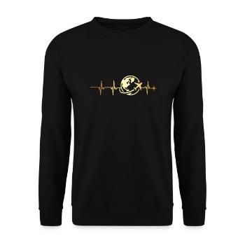 battement de cœur voyage - Sweat-shirt Unisexe - noir - Devant - Alina (178cm) & Michal (187cm)