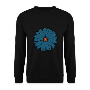 Flower Dark Blue Blue Flower Flowers Blue - Unisex Sweatshirt - black - Front - Alina (178cm) & Michal (187cm)