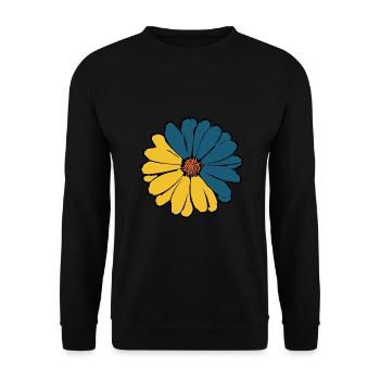 Flower dark blue blue flower flowers blue-yellow - Unisex Sweatshirt - black - Front - Alina (178cm) & Michal (187cm)