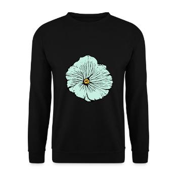 Blume hellblau blaue Blume Malve - Unisex Pullover - Schwarz - Vorne - Alina (178cm) & Michal (187cm)