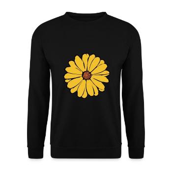 Fleur Fleur Jaune Idée Cadeau Noël - Sweat-shirt Unisexe - noir - Devant - Alina (178cm) & Michal (187cm)