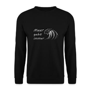 Meer geht immer, Welle - Unisex Pullover - Schwarz - Vorne - Alina (178cm) & Michal (187cm)