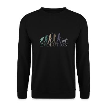 DIE EVOLUTION DES BULLTERRIERS - Unisex Pullover - Schwarz - Vorne - Alina (178cm) & Michal (187cm)