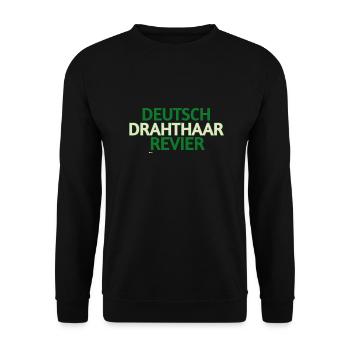 German Wirehaired Pointer - Unisex Sweatshirt - black - Front - Alina (178cm) & Michal (187cm)