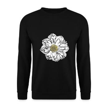 Blume weiß weiße Blumen Geschenk Muttertag Mutter - Unisex Pullover - Schwarz - Vorne - Alina (178cm) & Michal (187cm)