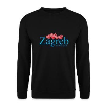 Zagreb Kroatien hrvatska hrv hr travel tourist chef - Unisex Pullover - Schwarz - Vorne - Alina (178cm) & Michal (187cm)