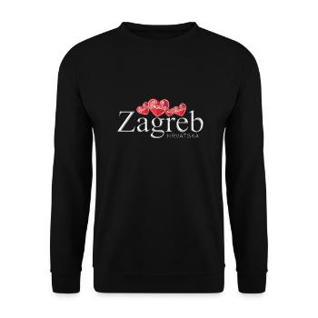 Zagreb Kroatien hrvatska hrv hr travel tourist chef - Unisex Pullover - Schwarz - Vorne - Alina (178cm) & Michal (187cm)