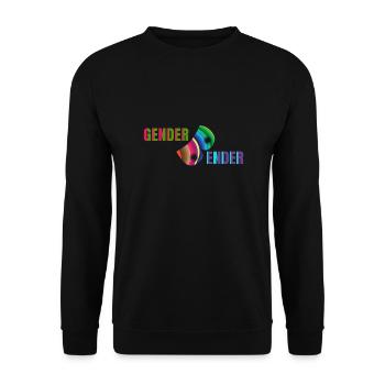 Gender-Bender hat den Regenbogen gefunden - Unisex Pullover - Schwarz - Vorne - Alina (178cm) & Michal (187cm)