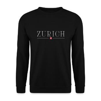 Zürich, Schweiz Stil Design T-Shirt - Unisex Pullover - Schwarz - Vorne - Alina (178cm) & Michal (187cm)