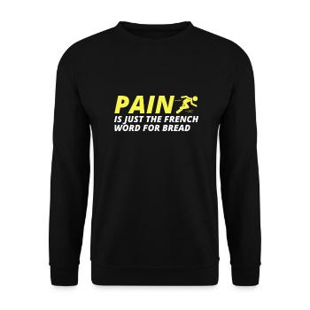Marathon d’entraînement de course à pied amusant de douleur - Sweat-shirt Unisexe - noir - Devant - Alina (178cm) & Michal (187cm)