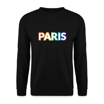 Gay Pride Paris France - Unisex Sweatshirt - black - Front - Alina (178cm) & Michal (187cm)