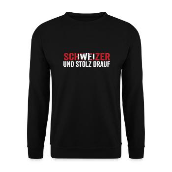Suisse suisse - Sweat-shirt Unisexe - noir - Devant - Alina (178cm) & Michal (187cm)