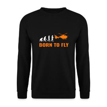 Hubschrauber Evolution Helikopter Pilot - Unisex Pullover - Schwarz - Vorne - Alina (178cm) & Michal (187cm)