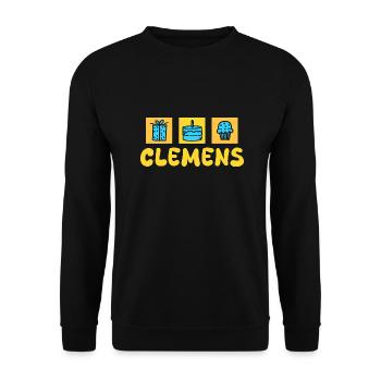 First name Clemens - Unisex Sweatshirt - black - Front - Alina (178cm) & Michal (187cm)