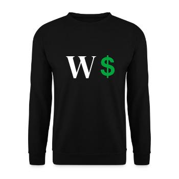 Lettre w dollar - Sweat-shirt Unisexe - noir - Devant - Alina (178cm) & Michal (187cm)