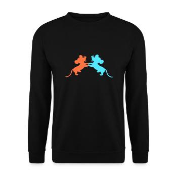 2 souris danse mains tenant couple équipe amis amour - Sweat-shirt Unisexe - noir - Devant - Alina (178cm) & Michal (187cm)
