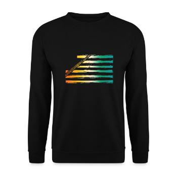 Flute player - Unisex Sweatshirt - black - Front - Alina (178cm) & Michal (187cm)