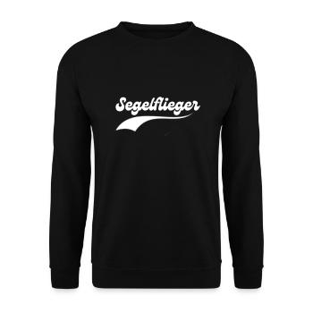 Segelflieger in cooler Retro Schrift Segelfliegen - Unisex Pullover - Schwarz - Vorne - Alina (178cm) & Michal (187cm)
