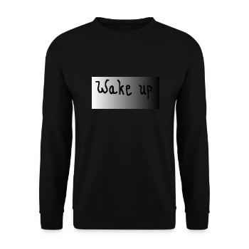 Wake up- schwarz weiß grau - Unisex Pullover - Schwarz - Vorne - Alina (178cm) & Michal (187cm)
