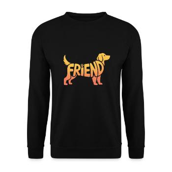 Friend Dog - Cool Pet Logo - Unisex Sweatshirt - black - Front - Alina (178cm) & Michal (187cm)