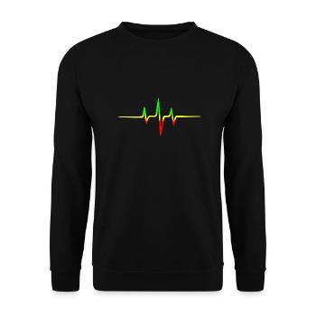 Reggae, music, notes, pulse, frequency, Rastafari - Unisex Sweatshirt - black - Front - Alina (178cm) & Michal (187cm)
