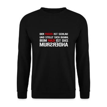 Fuchs und Nazi - Antifa - Unisex Pullover - Schwarz - Vorne - Alina (178cm) & Michal (187cm)