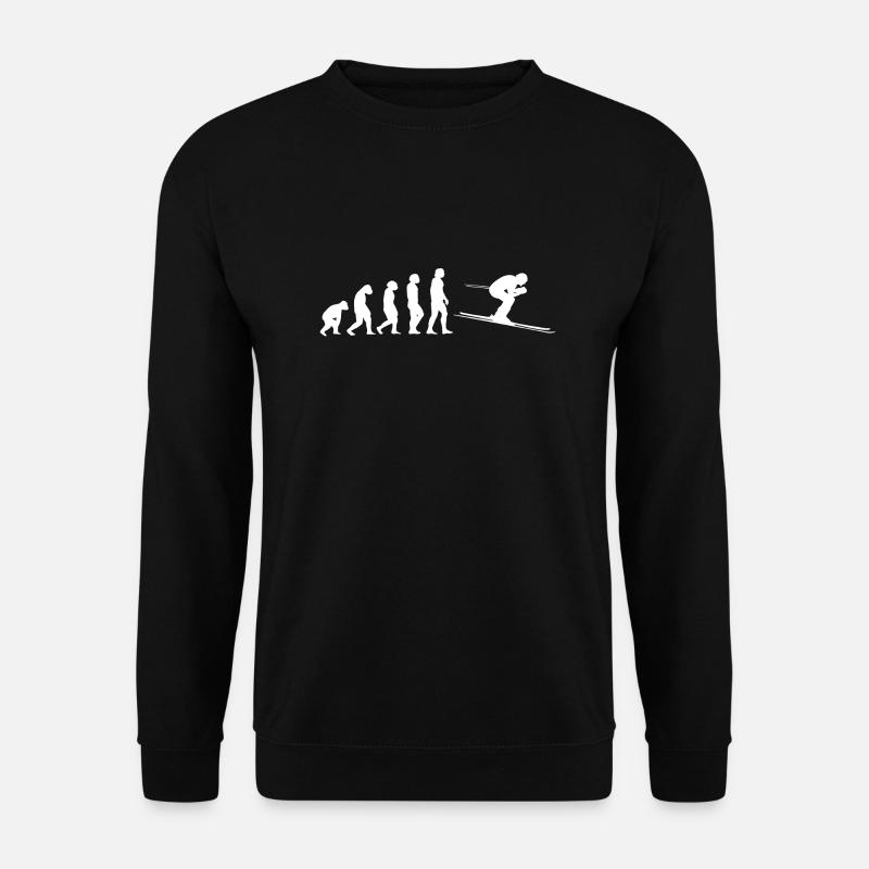 Skiing evolution - Unisex Sweatshirt - black