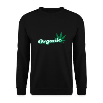 organic Hanfblatt - Unisex Pullover - Schwarz - Vorne - Alina (178cm) & Michal (187cm)