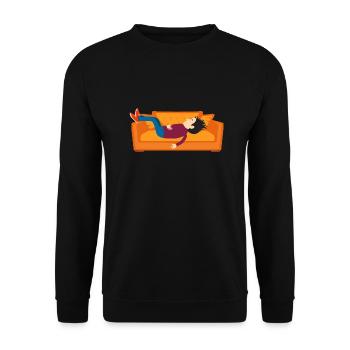 canape sieste dort dormir homme ados garcon - Unisex Pullover - Schwarz - Vorne - Alina (178cm) & Michal (187cm)