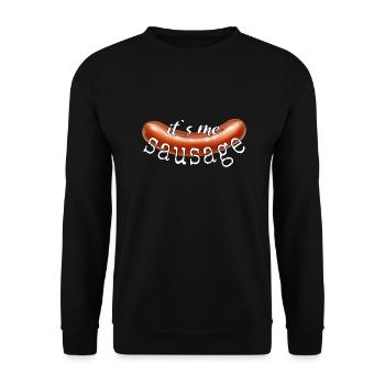 its me sausage Is me sausage No matter funny gift - Unisex Sweatshirt - black - Front - Alina (178cm) & Michal (187cm)