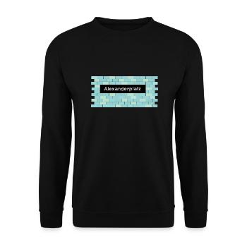 U-Bahnhof Alexanderplatz - Unisex Pullover - Schwarz - Vorne - Alina (178cm) & Michal (187cm)