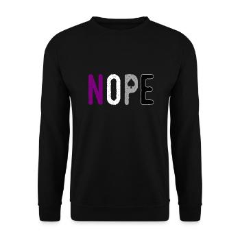 Nope Asexuell Pride Asexualité Ally - Sweat-shirt Unisexe - noir - Devant - Alina (178cm) & Michal (187cm)