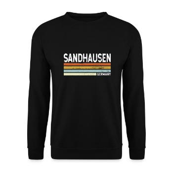 Sandhausen Germany Retro - Unisex Pullover - Schwarz - Vorne - Alina (178cm) & Michal (187cm)