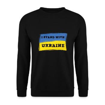 I Stand With Ukraine - Ukraine - Unisex Sweatshirt - black - Front - Alina (178cm) & Michal (187cm)