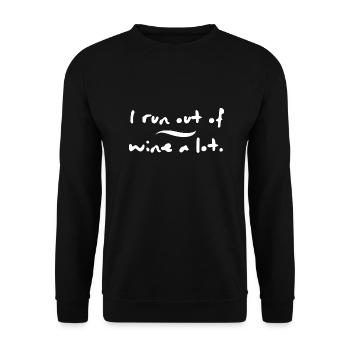 funny i run out of wine, a lot - Unisex Sweatshirt - black - Front - Alina (178cm) & Michal (187cm)
