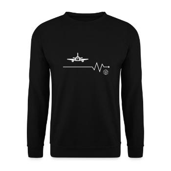 Airplane - Unisex Sweatshirt - black - Front - Alina (178cm) & Michal (187cm)