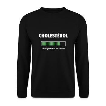 cholestérol chargement en cours - Sweat-shirt Unisexe - noir - Devant - Alina (178cm) & Michal (187cm)