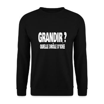 grandir ? quelle drôle d'idée - Sweat-shirt Unisexe - noir - Devant - Alina (178cm) & Michal (187cm)