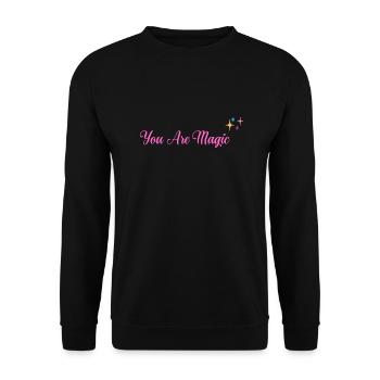 Du bist Magie - Unisex Pullover - Schwarz - Vorne - Alina (178cm) & Michal (187cm)