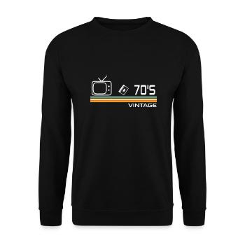 70's - Unisex Sweatshirt - black - Front - Alina (178cm) & Michal (187cm)