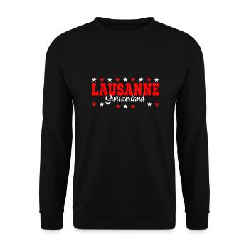 Lausanne - Unisex Pullover - Schwarz - Vorne - Alina (178cm) & Michal (187cm)