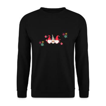 Christmas Gnomes - Unisex Sweatshirt - black - Front - Alina (178cm) & Michal (187cm)
