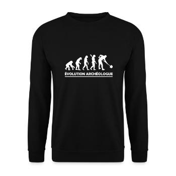 évolution archéologue / cadeau humour archéologue - Sweat-shirt Unisexe - noir - Devant - Alina (178cm) & Michal (187cm)