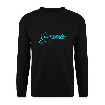 GRAFFITI LOVE - Unisex Sweatshirt - black - Front - Alina (178cm) & Michal (187cm)