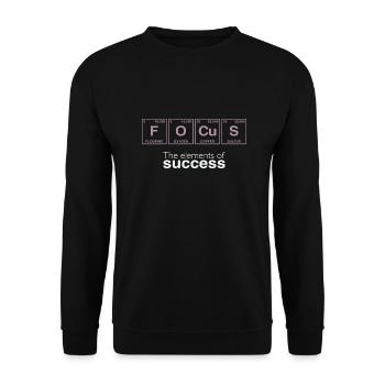 Funny saying: The Elements of Success - FOCUS - Unisex Sweatshirt - black - Front - Alina (178cm) & Michal (187cm)